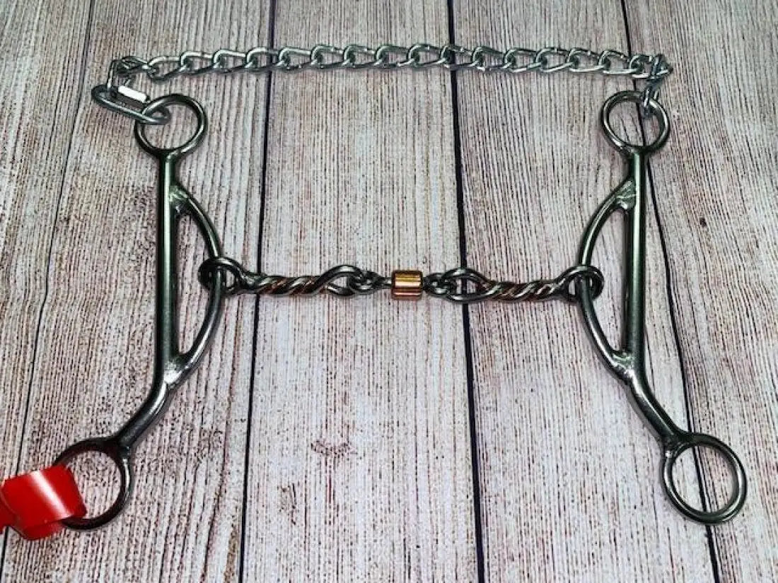 L&W #KJ Long Shank Kathy James Bit 20 - 3/8’’ Twisted Copper Inlay w/ Dogbone Roller Bit