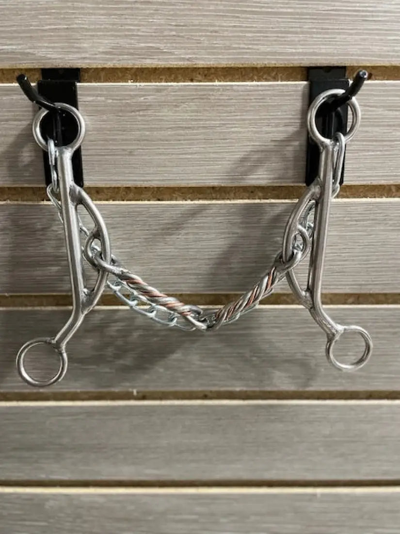 L&W #KJ3 Long Shank Kathy James with Stops Bit 19 - 3/8’’ Copper Twisted Snaffle Bit