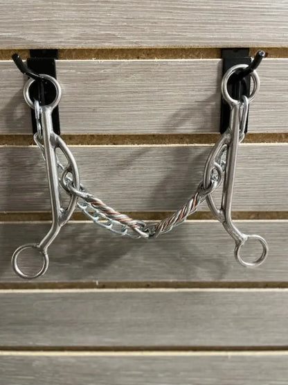 L&W #KJ3 Long Shank Kathy James with Stops Bit 19 - 3/8’’ Copper Twisted Snaffle Bit