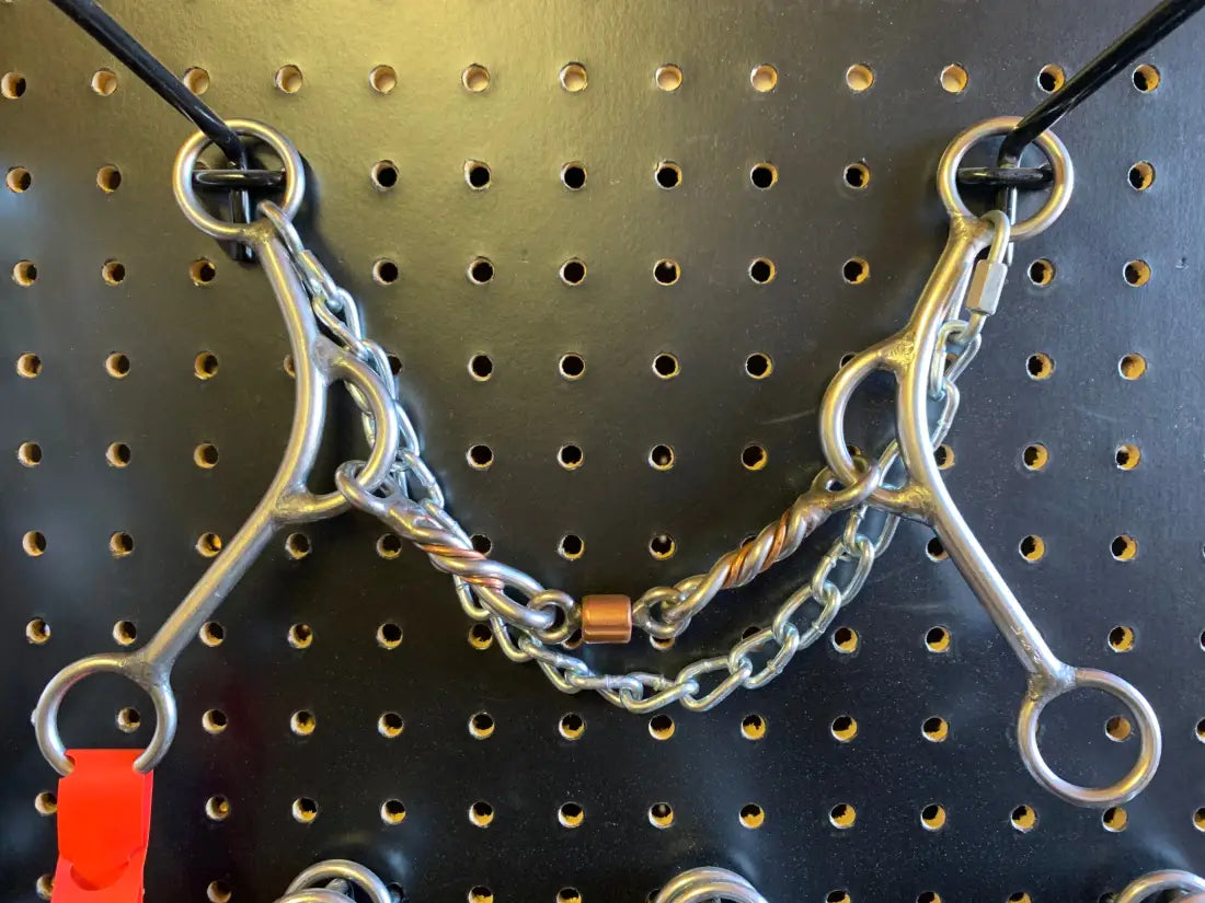 L&W #LSmikey Long Shank Mikey Bit 20 - 3/8’’ Twisted Copper Inlay w/ Dogbone Roller Bit