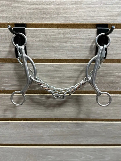L&W #SSKJ Short Shank Kathy James Bit 21 - Copper Twisted Chain Middle Snaffle Bit