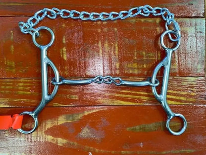 L&W #SSKJ Short Shank Kathy James Bit 7 - Chain Middle Snaffle Bit