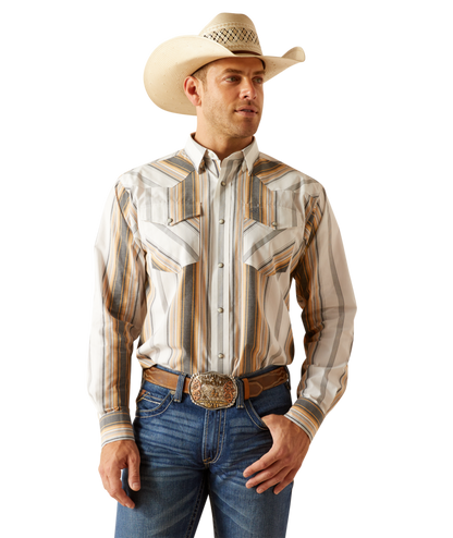 Ariat Men's Pro Series Black & Orange Evan Western Shirt