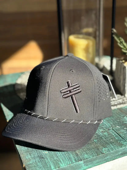 Leanin’ Pole 3D Brand Cap Black Hats