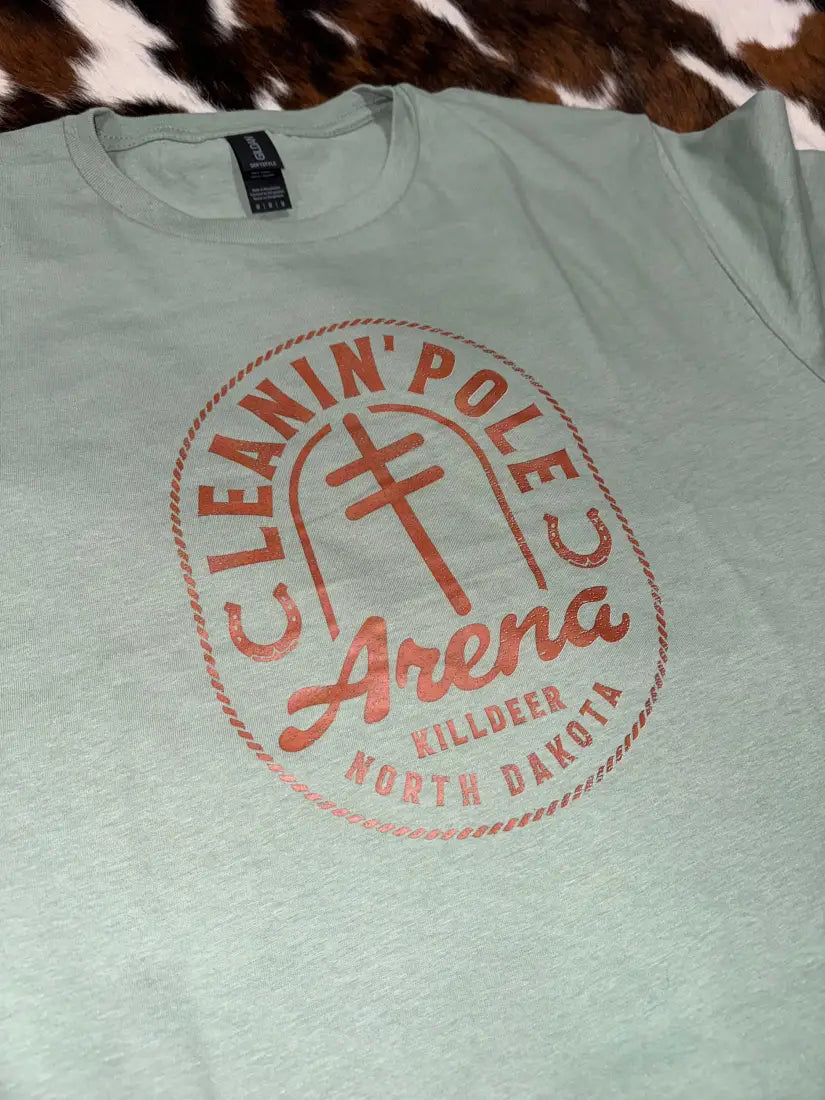 Leanin’ Pole Arena Branded Horseshoe Logo T-Shirt XSmall Women’s T-Shirt