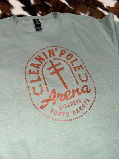 Leanin’ Pole Arena Branded Horseshoe Logo T-Shirt XSmall Women’s T-Shirt