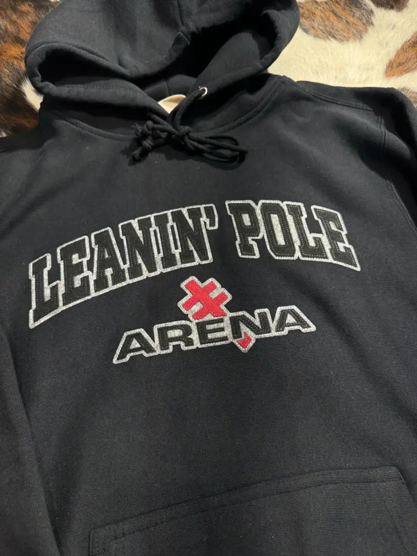 Leanin’ Pole Men’s Front Embroidered Logo Hoodie XSmall / Black Men’s Pullover