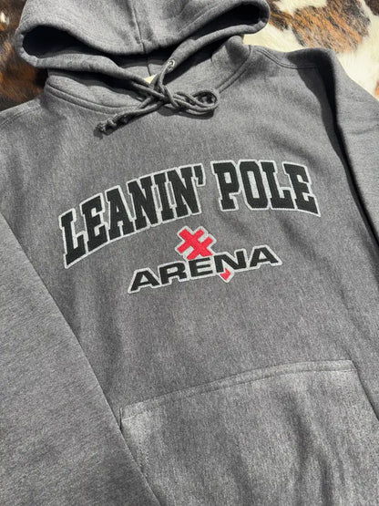 Leanin’ Pole Men’s Front Embroidered Logo Hoodie XSmall / Heather Charcoal Men’s Pullover