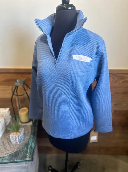 Leanin’ Pole Women’s Blue Iris Zelda ¼ Zip Pullover Small Women’s Pullover