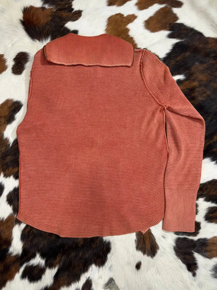 Leanin’ Pole Women’s Waffle Knit ¼ Zip Pullover Women’s Pullover