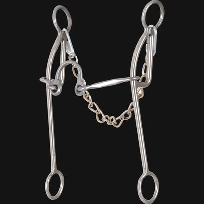 Shank Level 4: 8-3/4”. Mouthpiece Level 4: 1/4” square bars with loose open port center. Gag Length: Unlimited. Unlimited gag slide action combined with high lift leverage helps encourage and maintain all the elements you need to win with a broke horse. Encourages hindquarter engagement and weight distribution with shoulder and hip control during maximum speed competition.