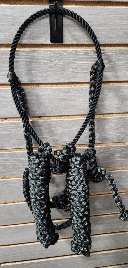 LMB Mule Tape Loping Halter - Unwrapped Nose Onyx/Black Lariat Halter