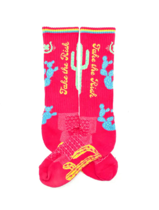 Lucky Chuck: Take The Risk Sock Hot Pink Adult Socks