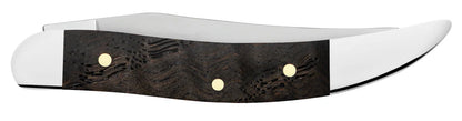 Case Smooth Black Curly Oak Wood Small Texas Toothpick Knife