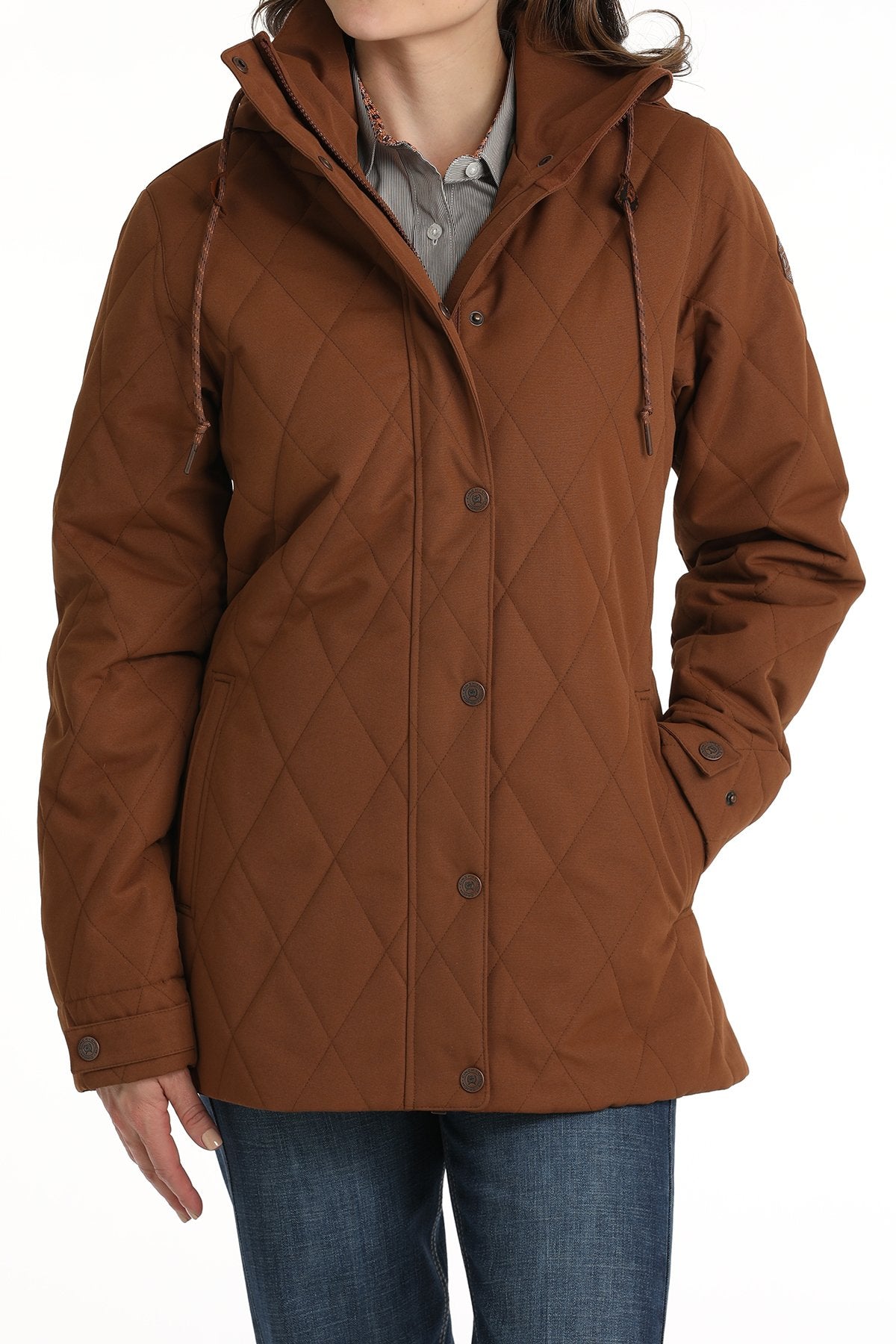 Cinch Women's Brown ¾ Length Barn Coat