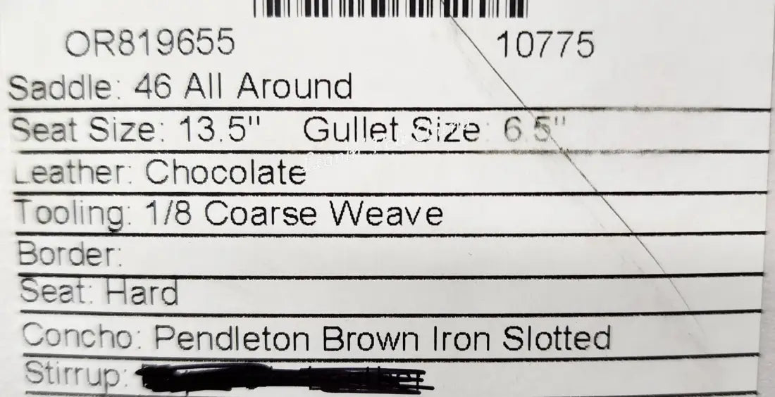 Martin 13.5’’ All Around Saddle #10775 13.5’’ / 6.5’’ All Around Saddle