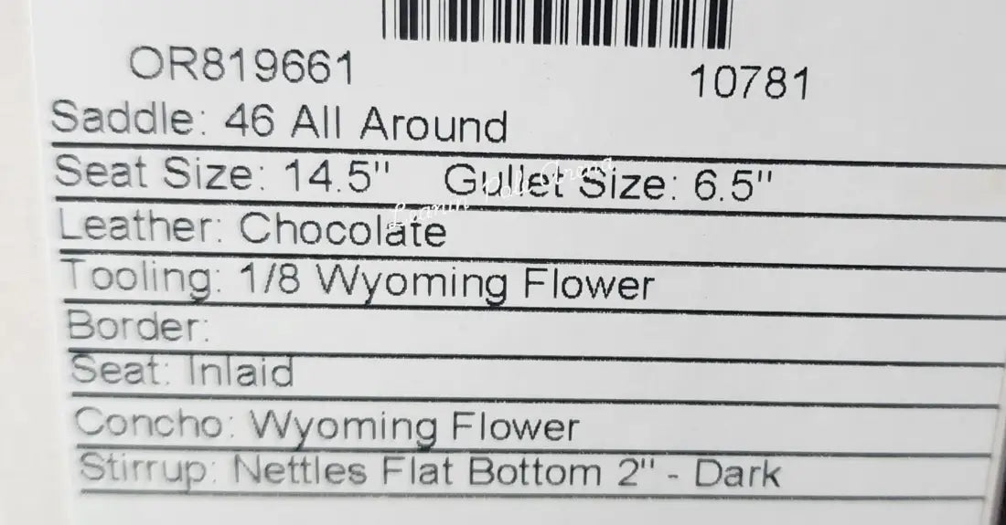 Martin 14.5’’ All Around Saddle #10781 14.5’’ / 6.5’’ All Around Saddle