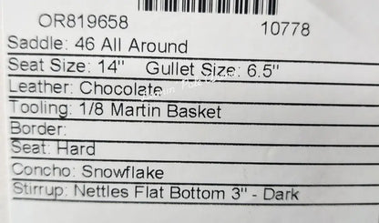 Martin 14’’ All Around Saddle #10778 14’’ / 6.5’’ All Around Saddle