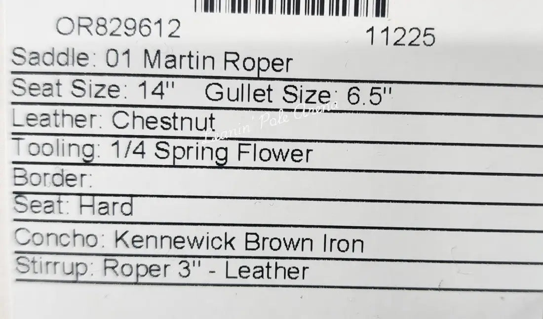 Martin 14’’ Team Roper Saddle #11225 14’’ / 6.5’’ Rope Saddle