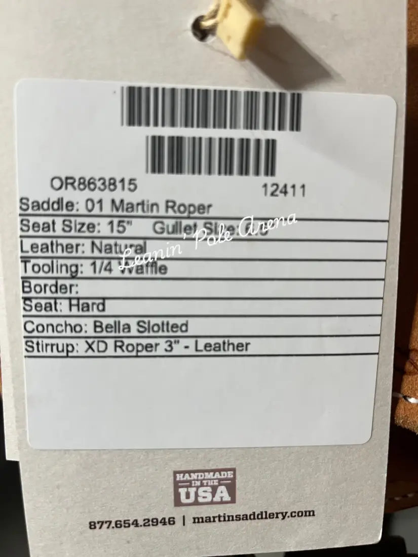 Martin 15’’ Team Roper Saddle #12411 15’’ / 6.5’’ Rope Saddle