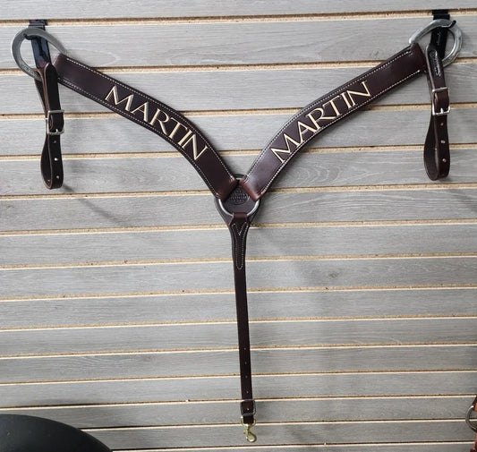 Martin Breastcollar Chocolate Smoothout Martin Logo - 2’’ 2’’ Breastcollar Breastcollar