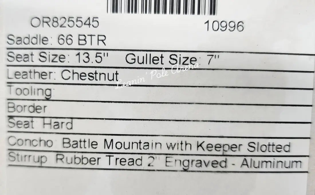 Martin BTR 13.5’’ Barrel Saddle #10996 13.5’’ / 7’’ Barrel Saddle