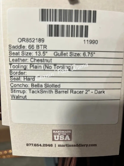 Martin BTR 13.5’’ Barrel Saddle #11990 13.5’’ / 6.75’’ Barrel Saddle