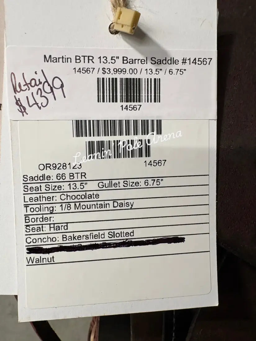 Martin BTR 13.5’’ Barrel Saddle #14567 - 13.5’’ / 6.75’’ - Barrel Saddle