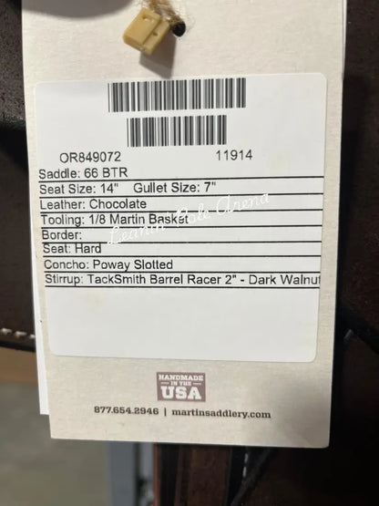 Martin BTR 14’’ Barrel Saddle #11914 14’’ / 7’’ Barrel Saddle