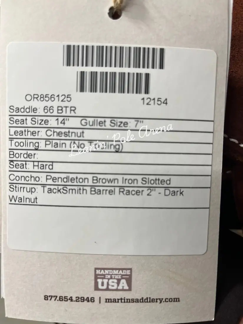 Martin BTR 14’’ Barrel Saddle #12154 14’’ / 7’’ Barrel Saddle