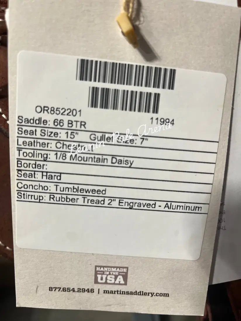 Martin BTR 15’’ Barrel Saddle #11994 15’’ / 7’’ Barrel Saddle