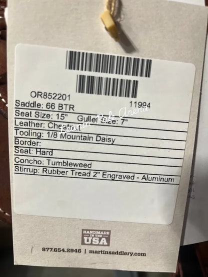 Martin BTR 15’’ Barrel Saddle #11994 15’’ / 7’’ Barrel Saddle