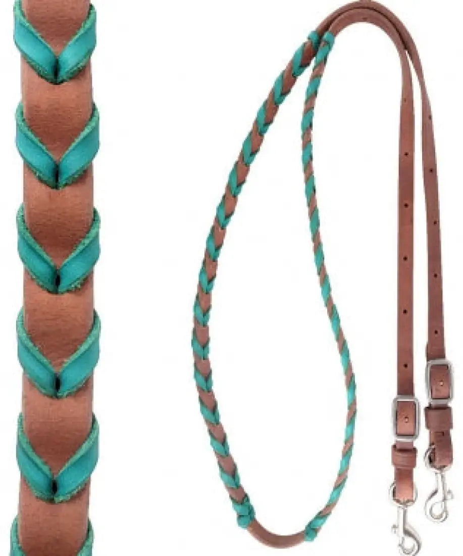 Martin Latigo Laced Barrel Rein Turquoise Lace / 3/4’’ / 7’ Reins