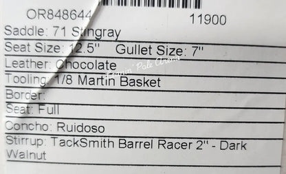 Martin Stingray 12.5’’ Barrel Saddle #11900 12.5’’ / 7’’ Barrel Saddle