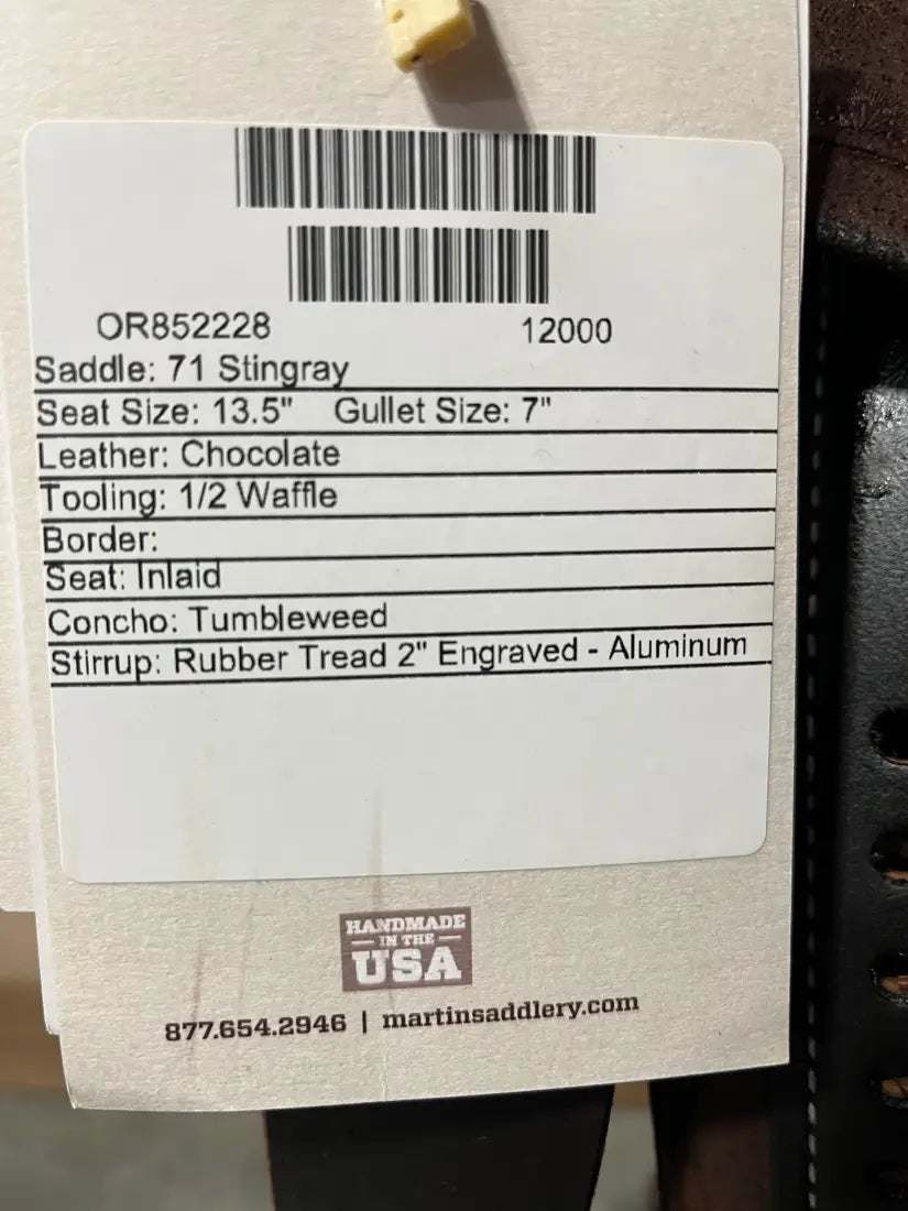 Martin Stingray 13.5’’ Barrel Saddle #12000 13.5’’ / 7’’ Barrel Saddle