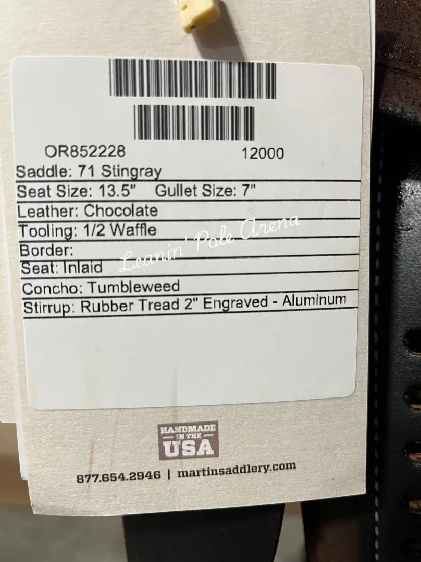 Martin Stingray 13.5’’ Barrel Saddle #12000 13.5’’ / 7’’ Barrel Saddle