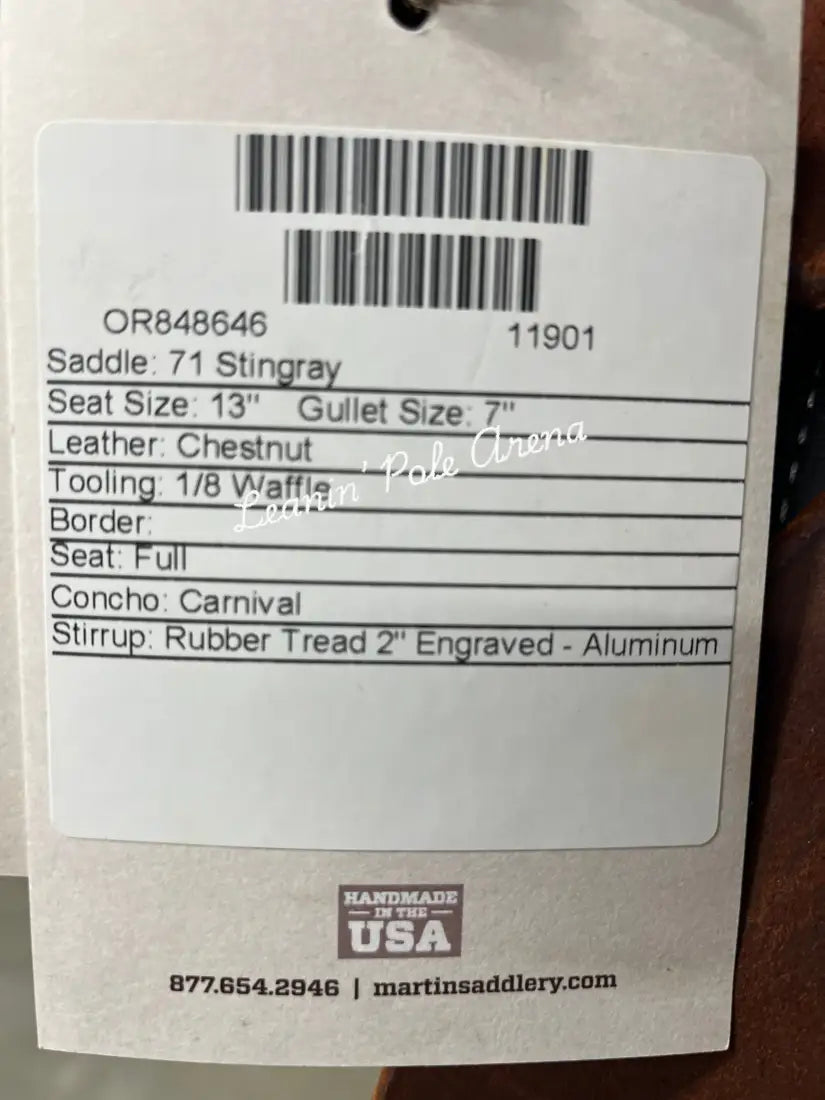 Martin Stingray 13’’ Barrel Saddle #11901 13’’ / 7’’ Barrel Saddle