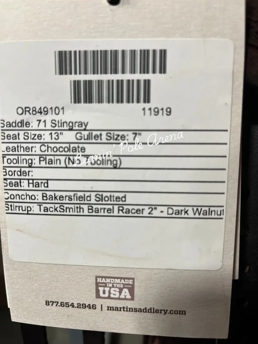 Martin Stingray 13’’ Barrel Saddle #11919 13’’ / 7’’ Barrel Saddle