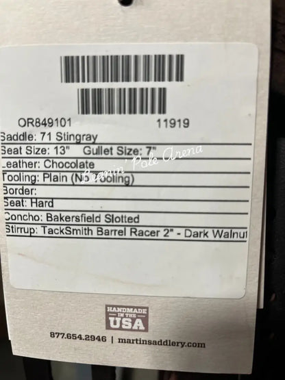 Martin Stingray 13’’ Barrel Saddle #11919 13’’ / 7’’ Barrel Saddle