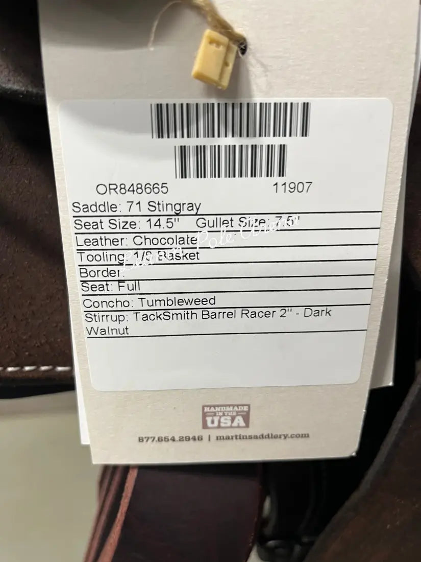 Martin Stingray 14.5’’ Barrel Saddle #11907 14.5’’ / 7.5’’ Barrel Saddle