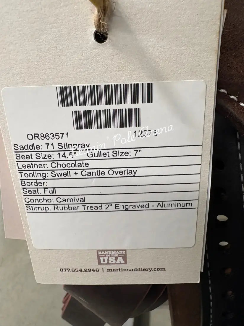 Martin Stingray 14.5’’ Barrel Saddle #12376 - 14.5’’ / 7’’ - Barrel Saddle