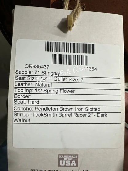 Martin Stingray 14’’ Barrel Saddle #11354 14’’ / 7’’ Barrel Saddle