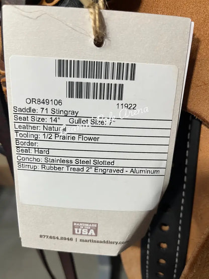 Martin Stingray 14’’ Barrel Saddle #11922 14’’ / 7’’ Barrel Saddle