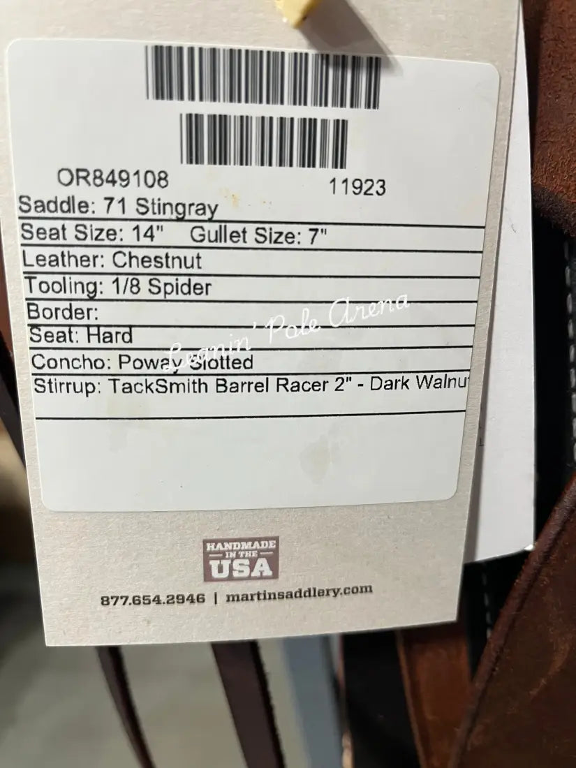 Martin Stingray 14’’ Barrel Saddle #11923 14’’ / 7’’ Barrel Saddle