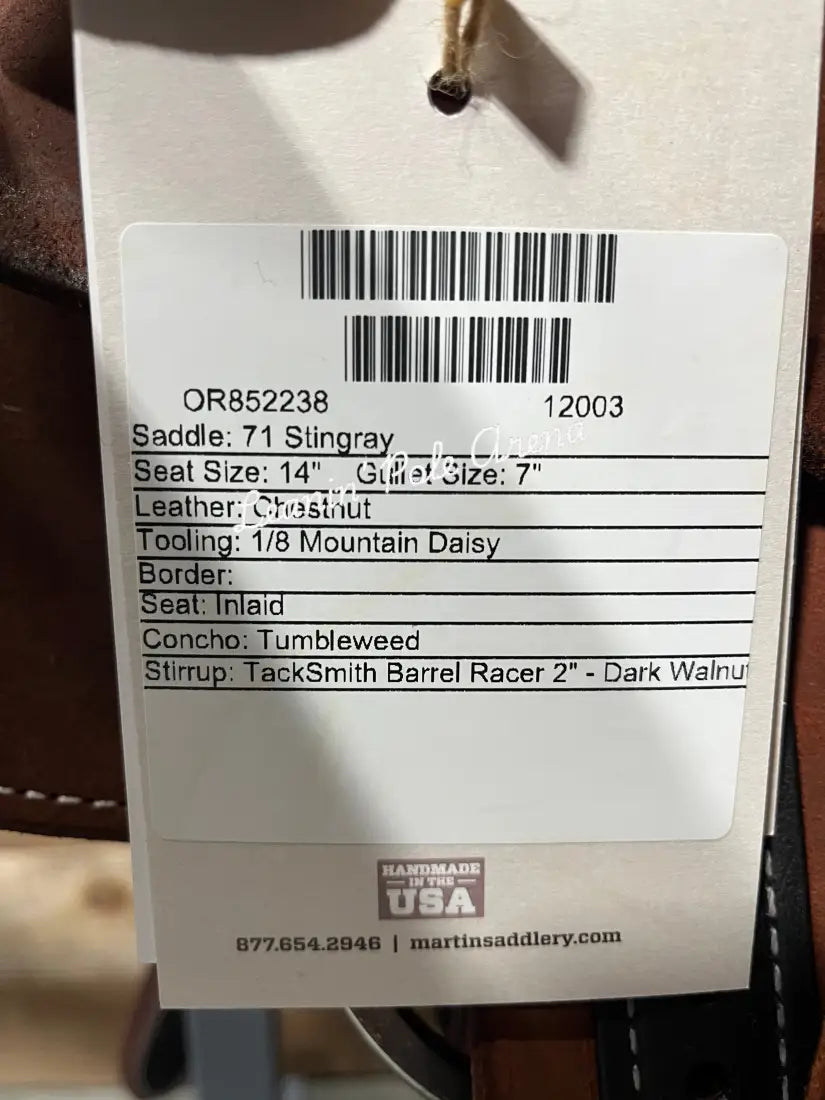 Martin Stingray 14’’ Barrel Saddle #12003 14’’ / 7’’ Barrel Saddle