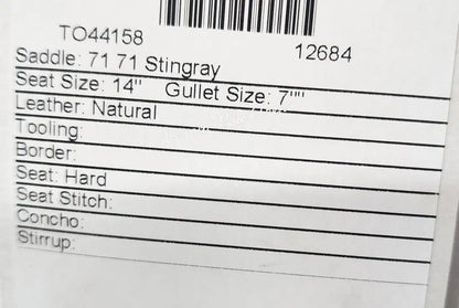 Martin Stingray 14’’ Barrel Saddle #12684 14’’ / 7’’ Barrel Saddle