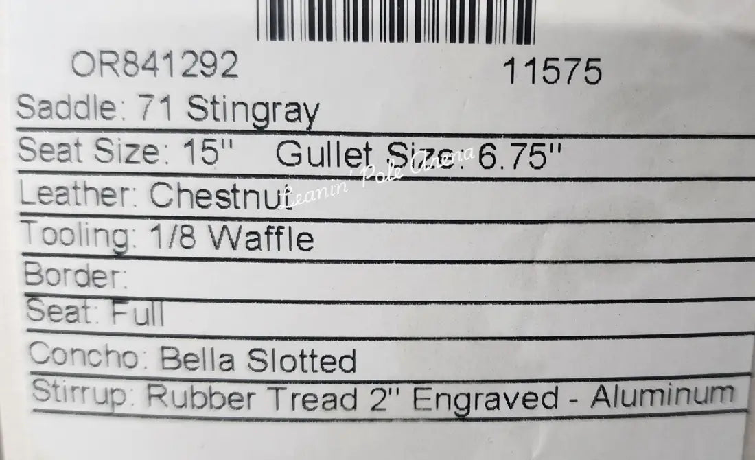 Martin Stingray 15’’ Barrel Saddle #11575 15’’ / 6.75’’ Barrel Saddle
