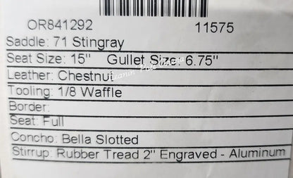 Martin Stingray 15’’ Barrel Saddle #11575 15’’ / 6.75’’ Barrel Saddle