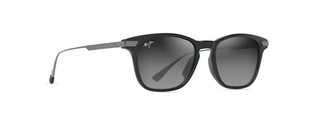 Maui Jim Mana’olana Sunglasses Shiny Black with Gunmetal Frames w/ Neutral Grey Lenses Sunglasses