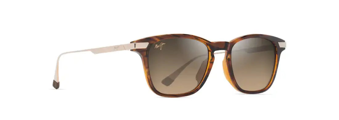 Maui Jim Mana’olana Sunglasses Shiny Dark Havana with Gold Frames w/ HCL Bronze Lenses Sunglasses